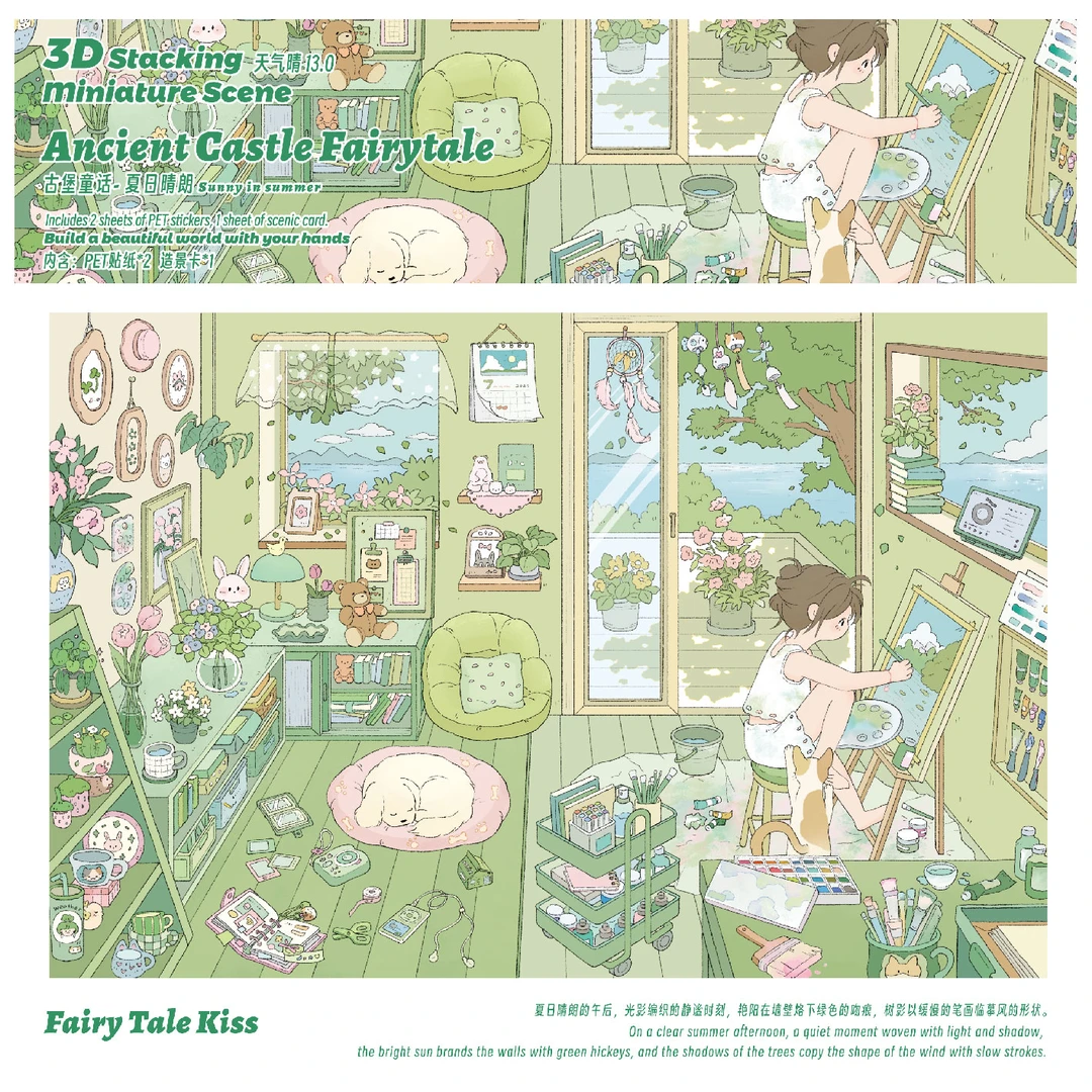 天气晴13.0古堡童话系列造景贴纸手工场景肤感膜特油覆膜立体贴纸