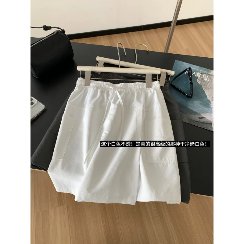 JMHH【山野】高级感轻薄透气短裤裙女夏松紧腰宽松显瘦百搭A字裤裙