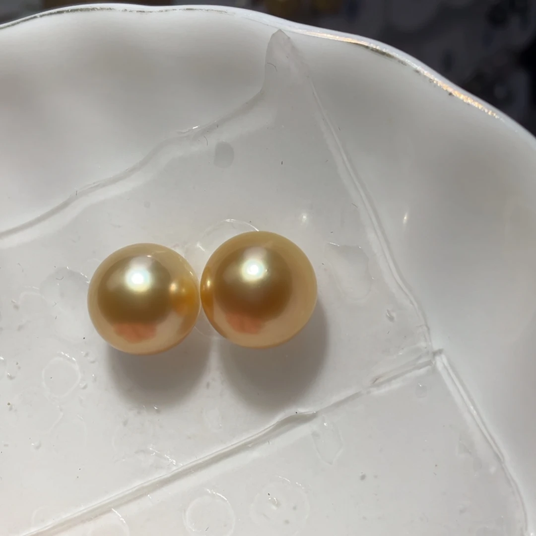 旺***）银S925镶嵌海水珍珠耳饰