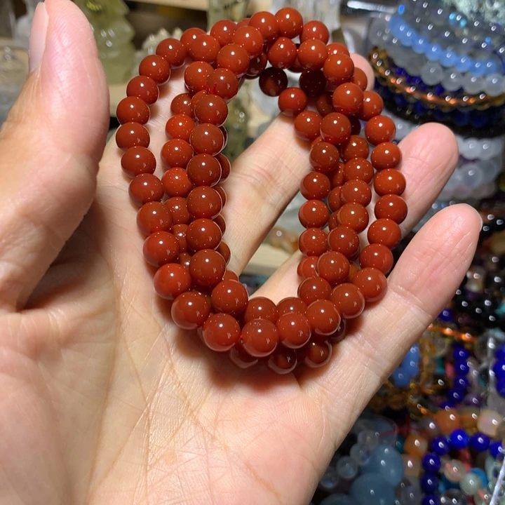 石英石非金属8mm108粒四圈手串