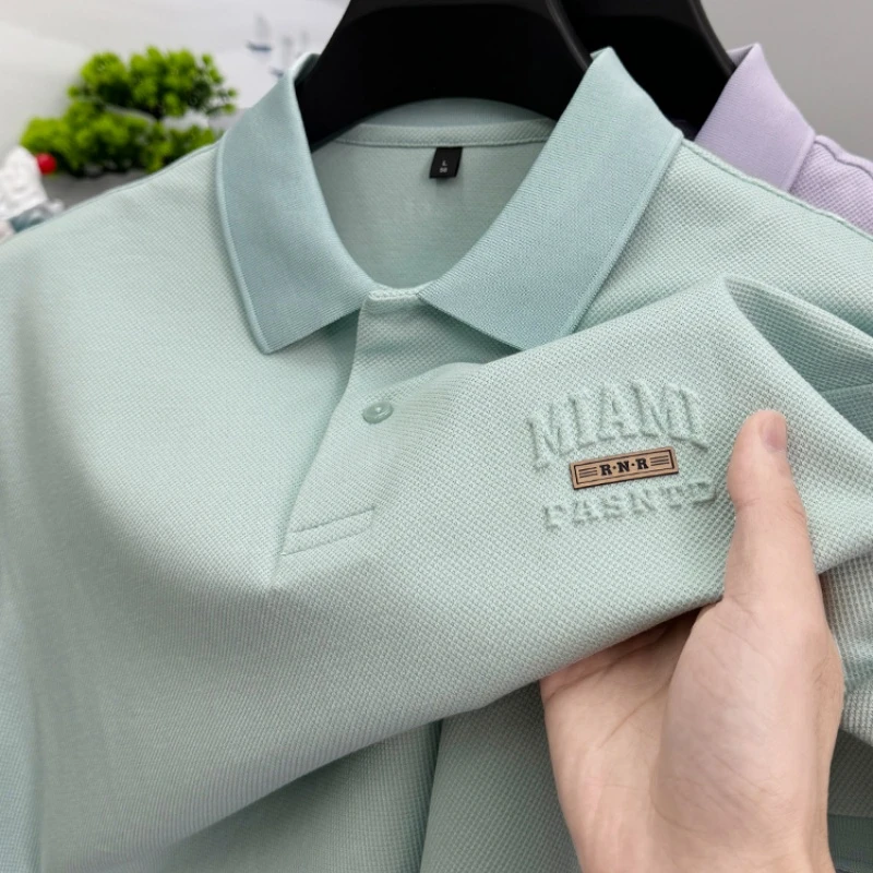 CATIA SELI2025新款高端男士短袖t恤翻领夏季纯棉polo衫休闲上衣