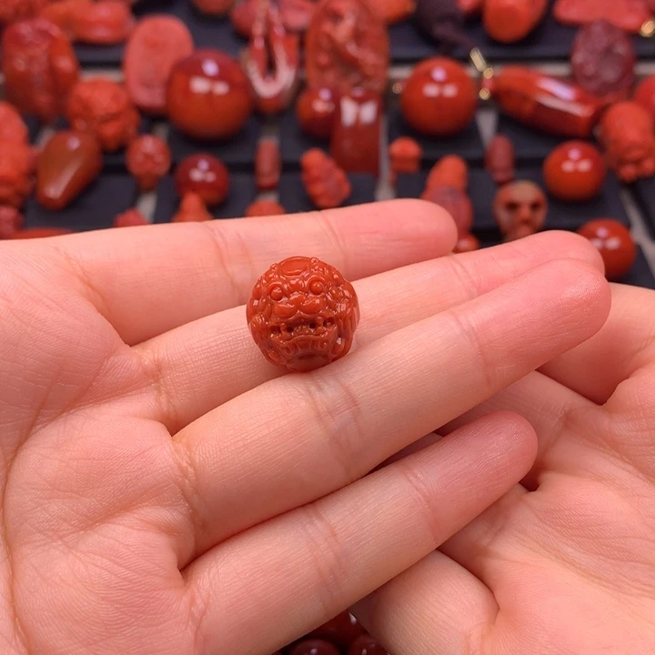 七***月南红玛瑙未镶嵌貔犰单珠15.9Mm