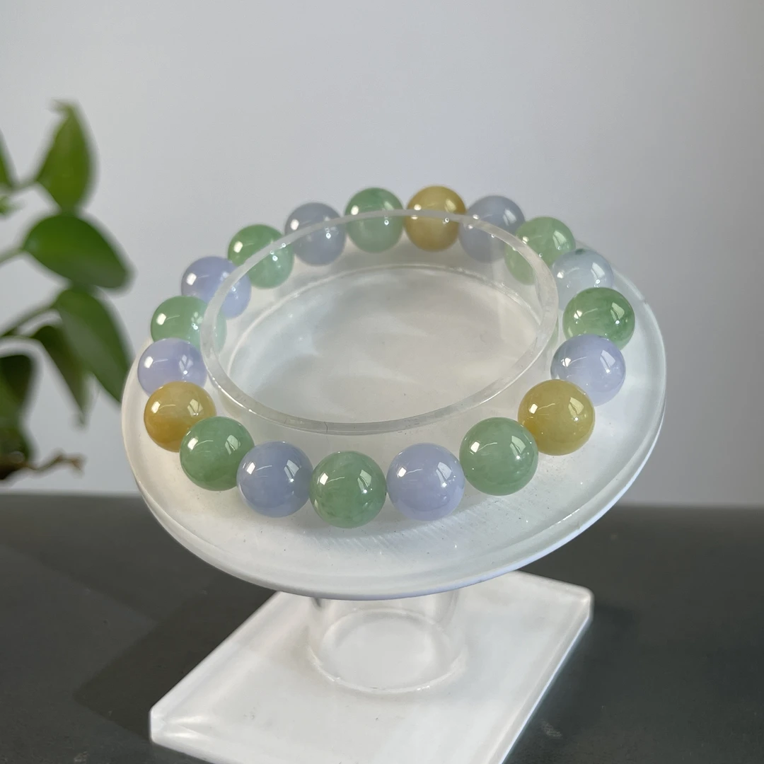 JGB20-186  天然缅甸A货翡翠  翡翠手串