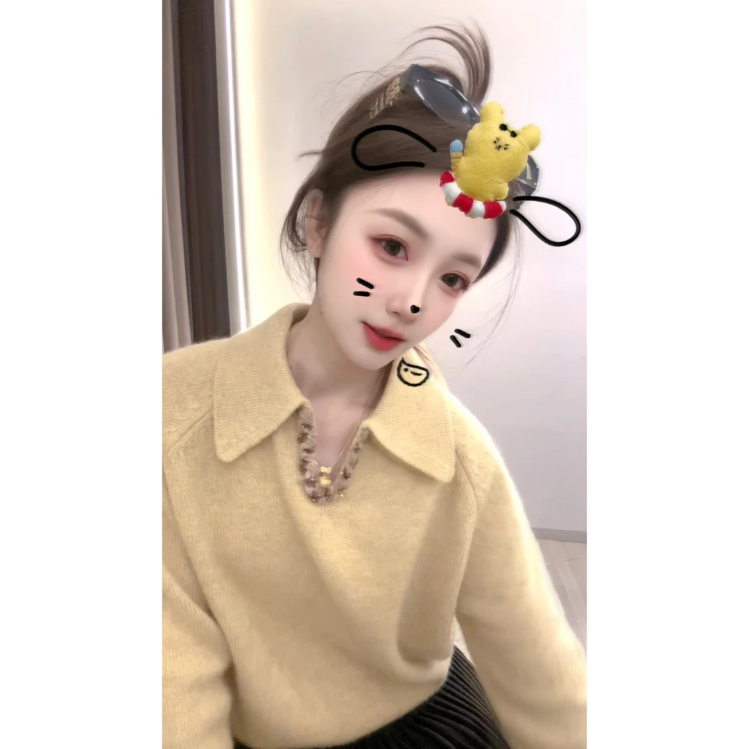 佩佩JA 【小V翻领】针织衫 G10295 6016147 气质时尚百搭春秋设计感