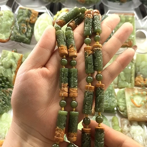 和田玉未镶嵌毛衣链