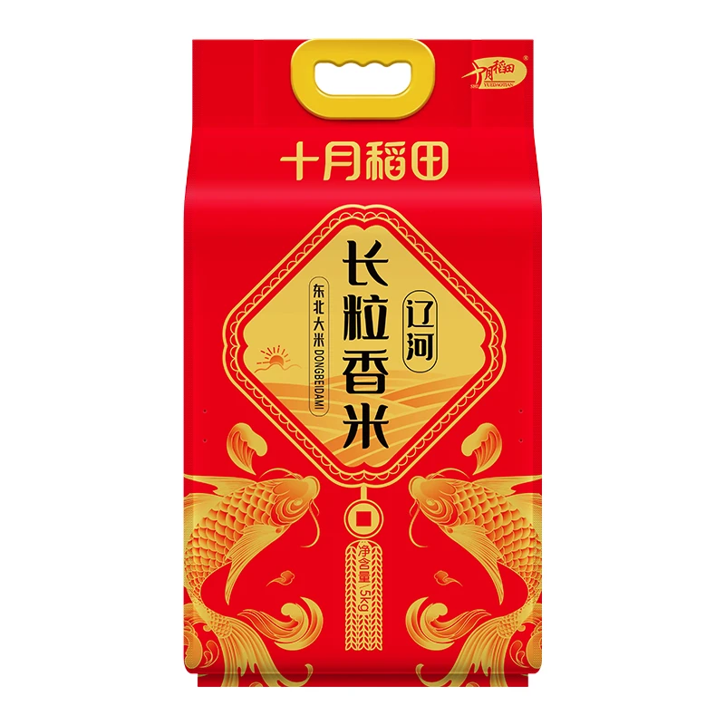 十月稻田辽河长粒香米5kg 东北大米一级粳米十月稻田长粒香大米