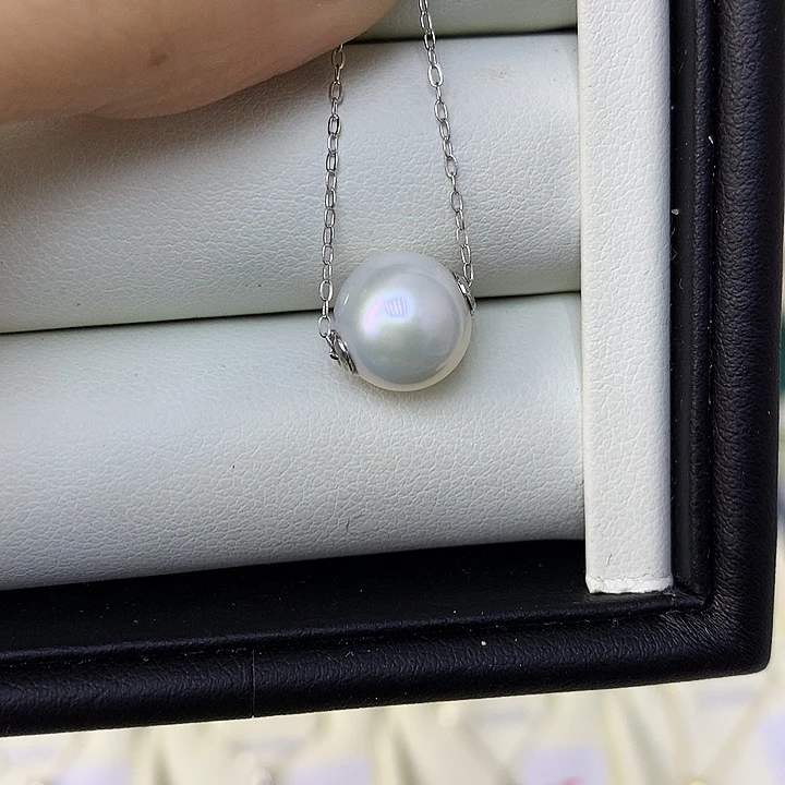 淡水珍珠颈饰银S925镶嵌10～11正圆
