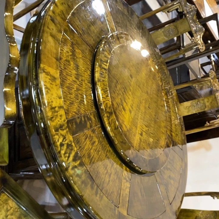 楠木圆餐桌九件套