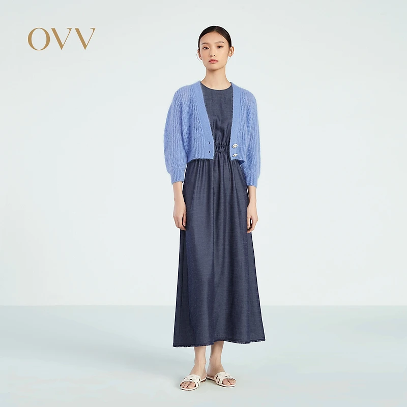 【艾钱钱专属】OVV春夏新女装马海毛羊毛混纺针织外套GWZAJ13007A