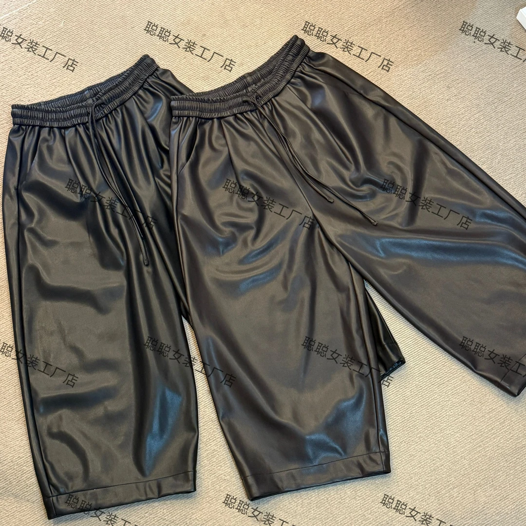 聪聪6621冬季加绒加厚松紧百搭休闲皮裤