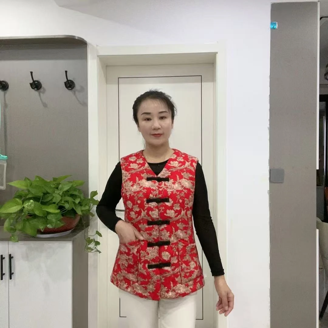 女士手工棉花盘扣马甲