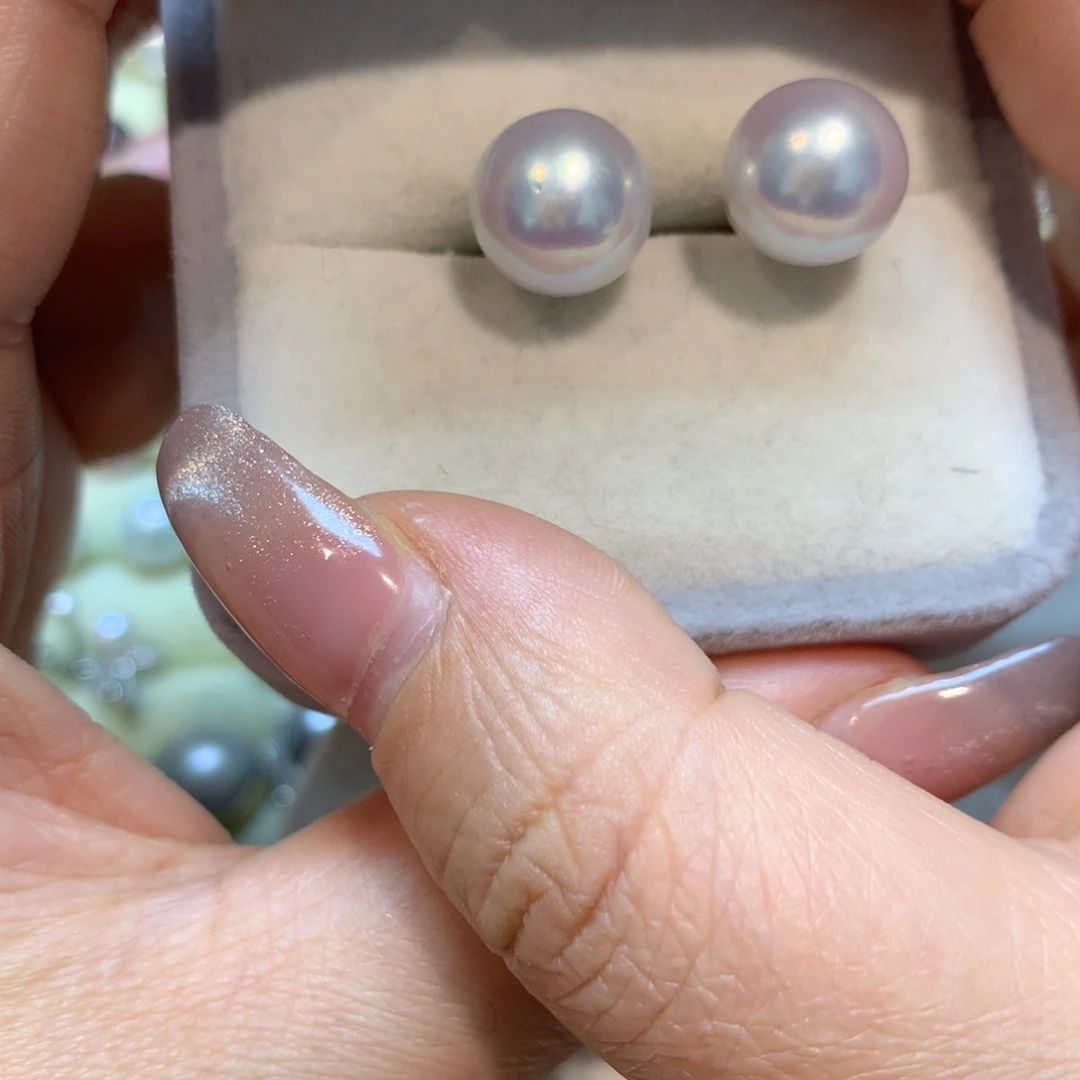 淡水珍珠耳饰18K金镶嵌