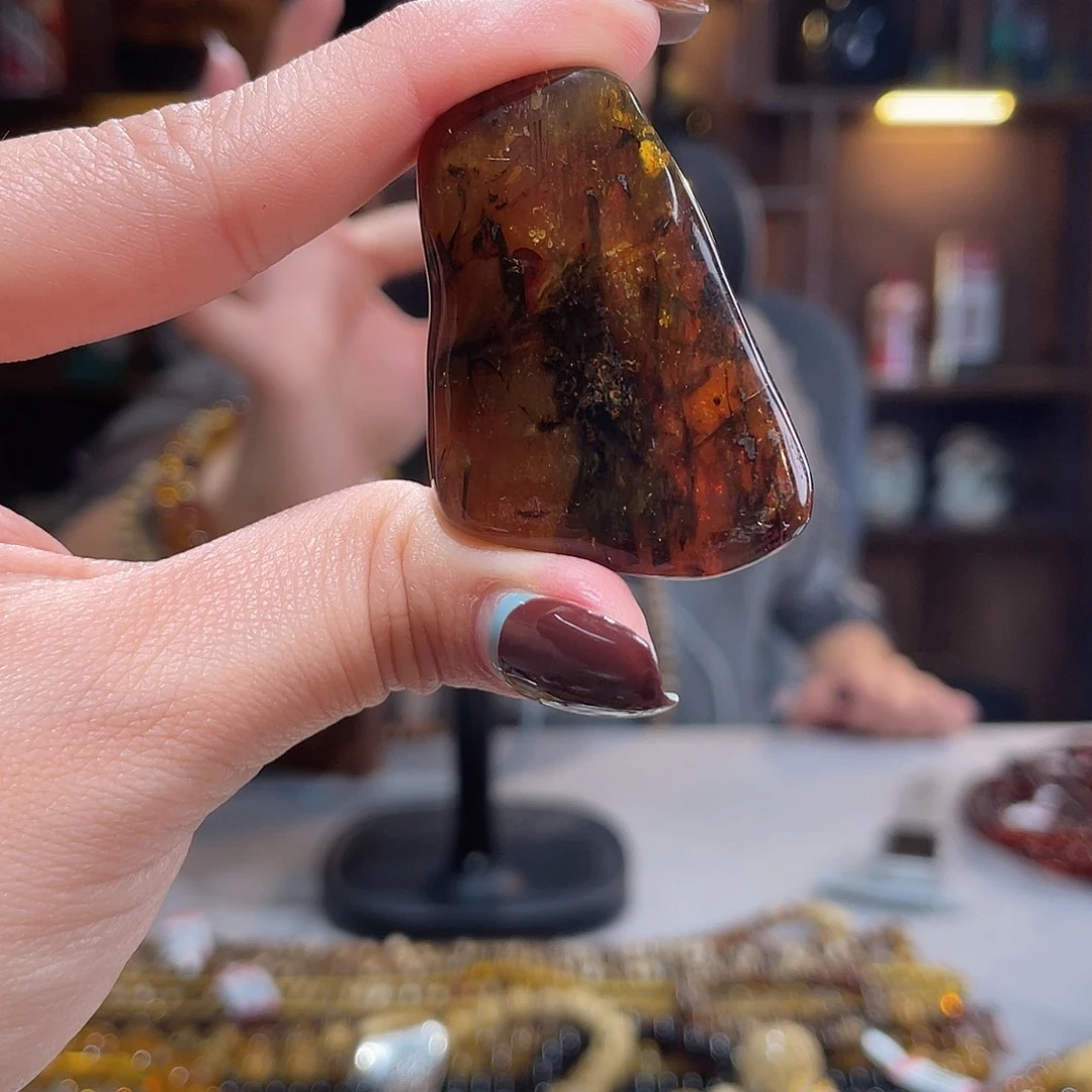 琥珀未镶嵌手链随行