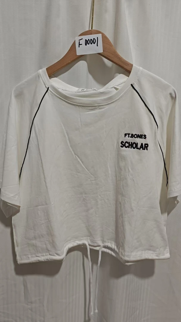 【6045】夏季新款洋气高腰短款露脐短袖T恤女爵士舞上衣小众设计感