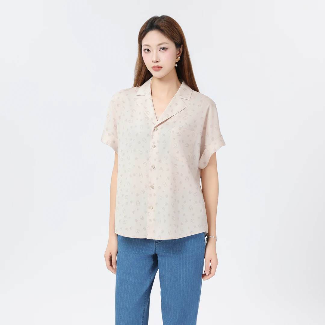 AMASS/阿玛施一秒入夏薄上衣宽松显瘦新款百搭落肩袖衬衫女530066