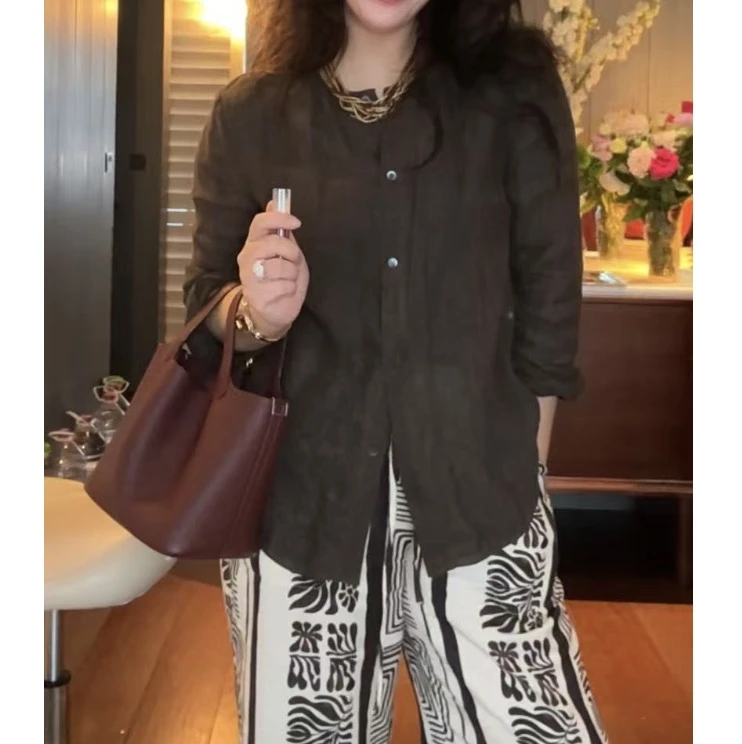 【大G精选】“Master老钱” 法式肌理皱感麻高级轻奢衬衫