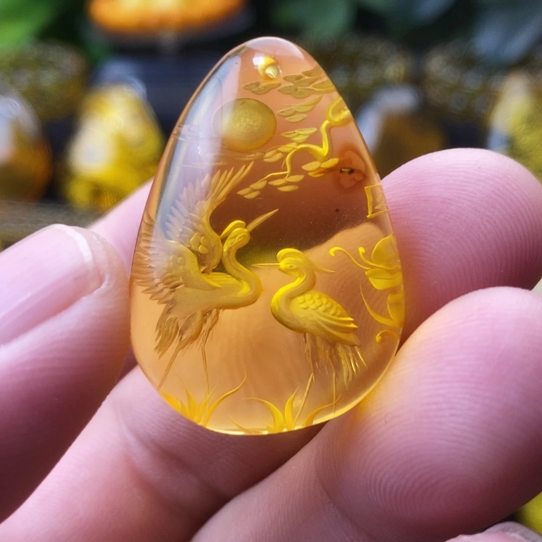 琥珀（花珀）未镶嵌吊坠(不含链)