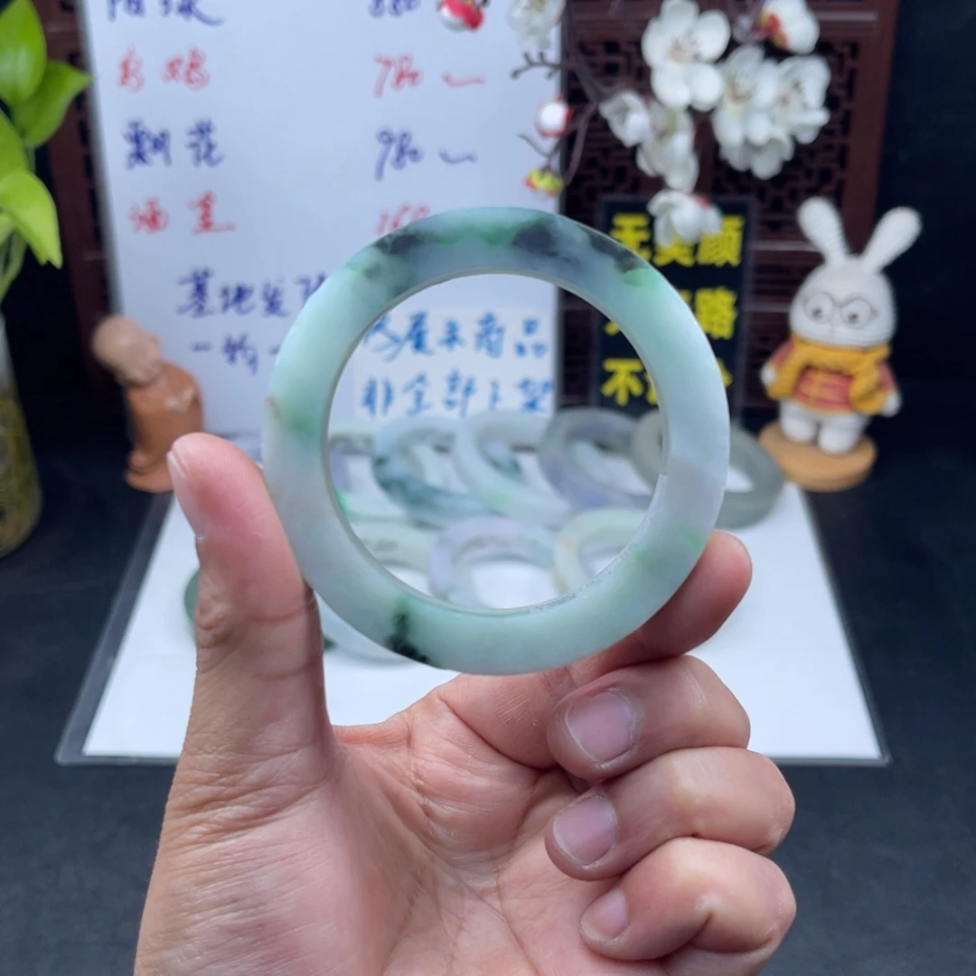 定制翡翠未镶嵌55-57正圈手镯