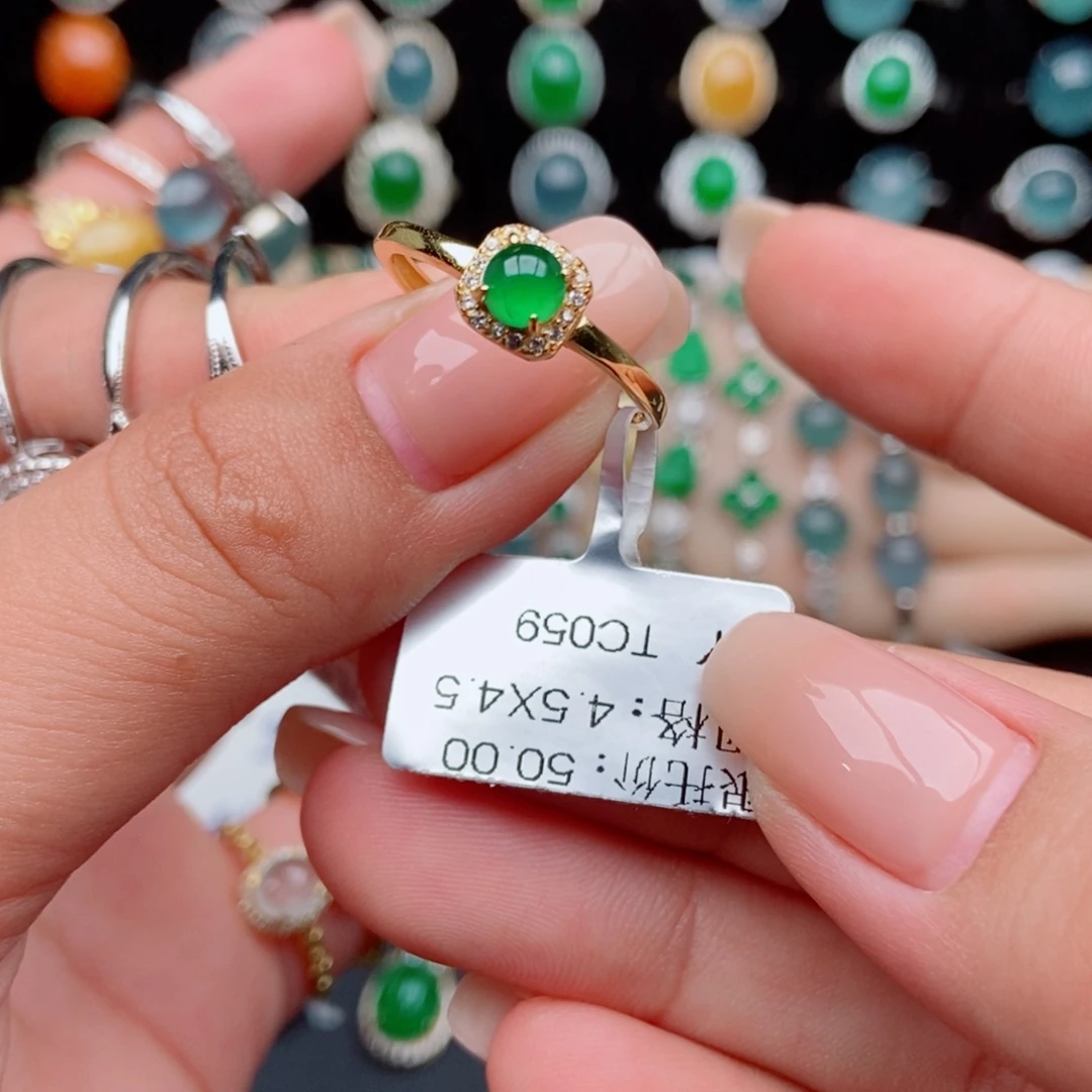 翡翠银S925镶嵌戒指4