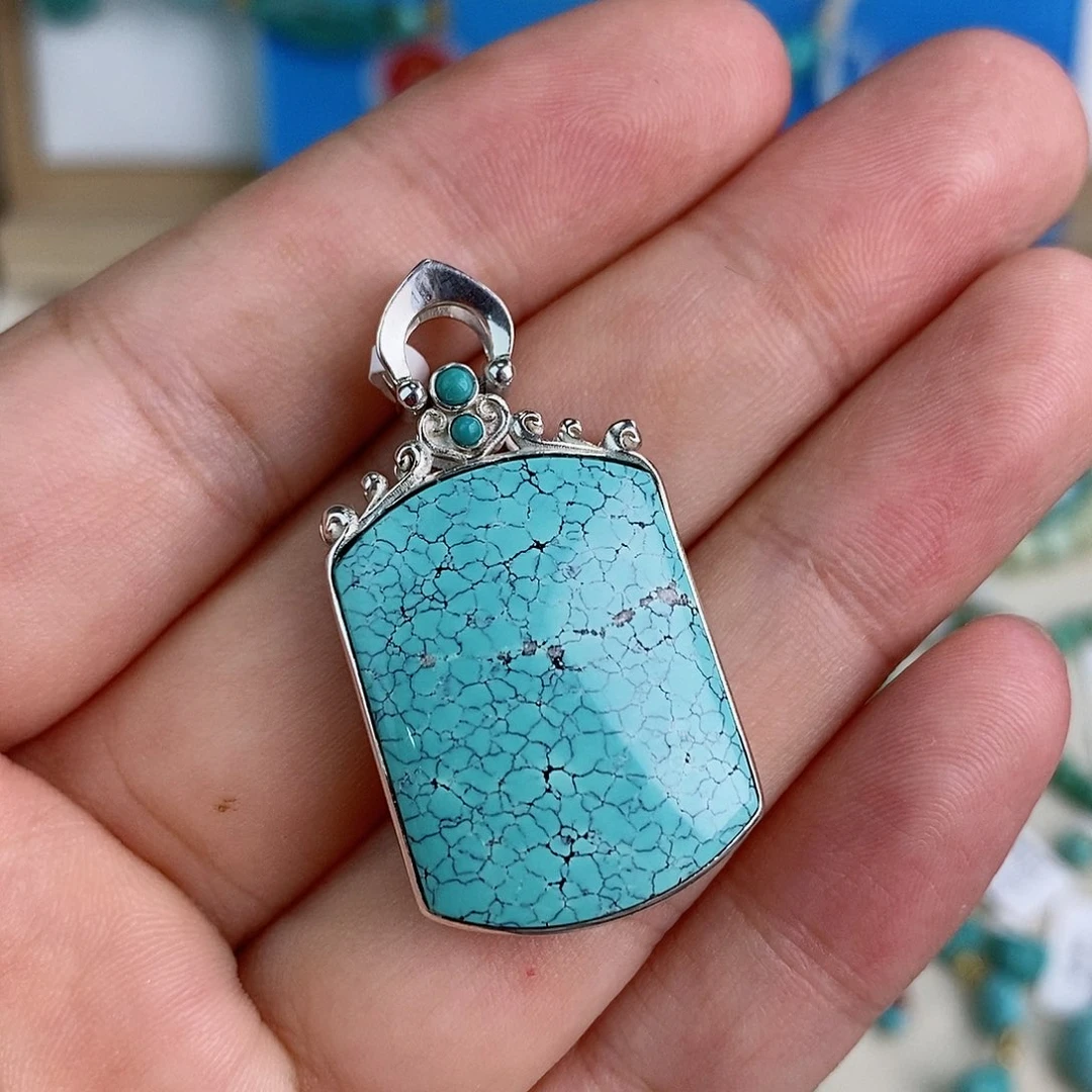 银S925镶嵌绿松石珠宝奇石