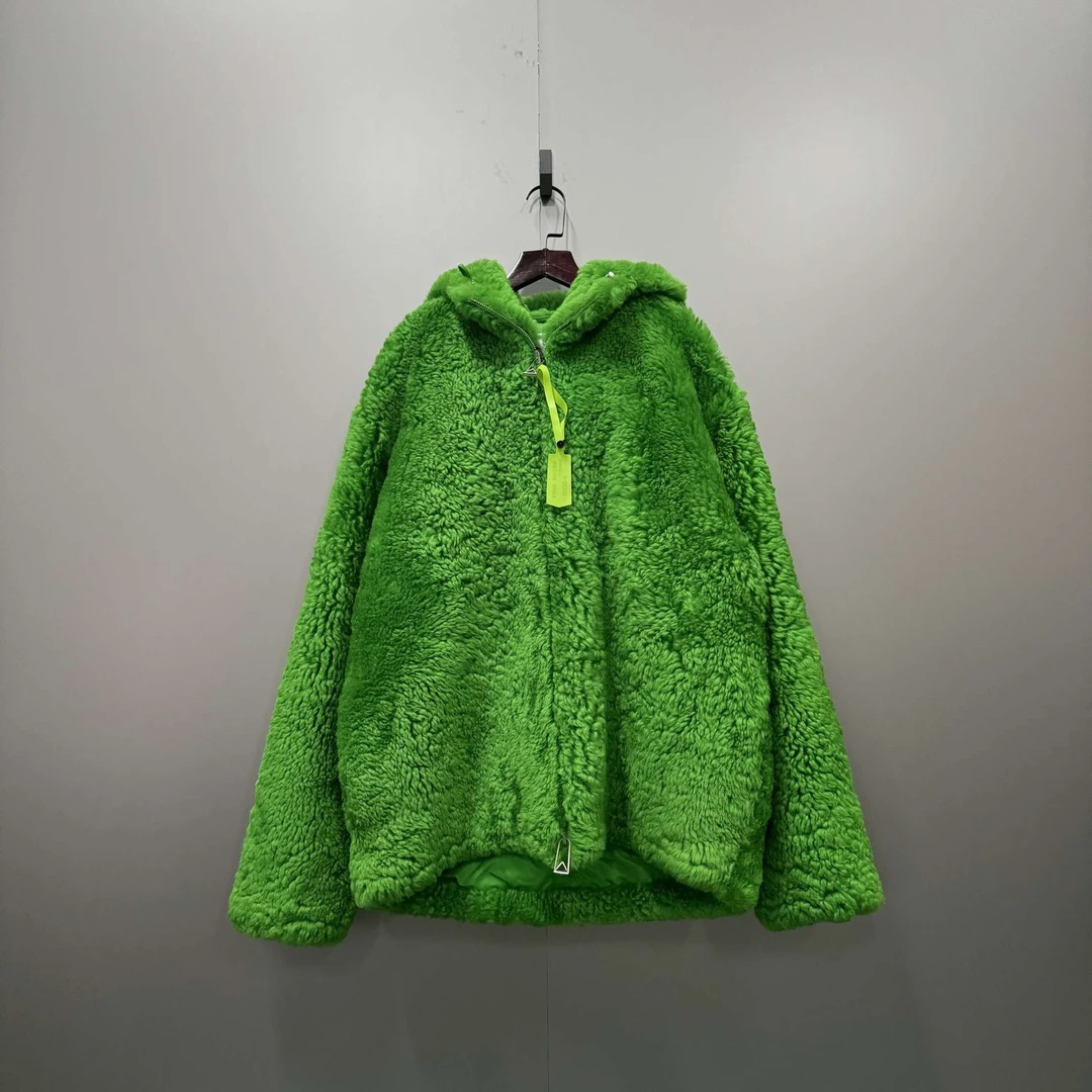 99新 BOTTEGA VENETA/葆蝶家 (ll) 绿色摇粒绒外套 50码/600898