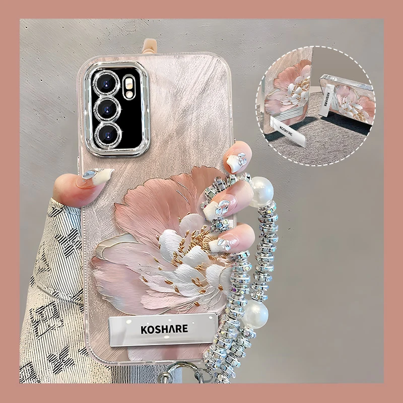 适用于【华为】P40Pro苏绣牡丹时尚简约网红创意女款防摔手机壳