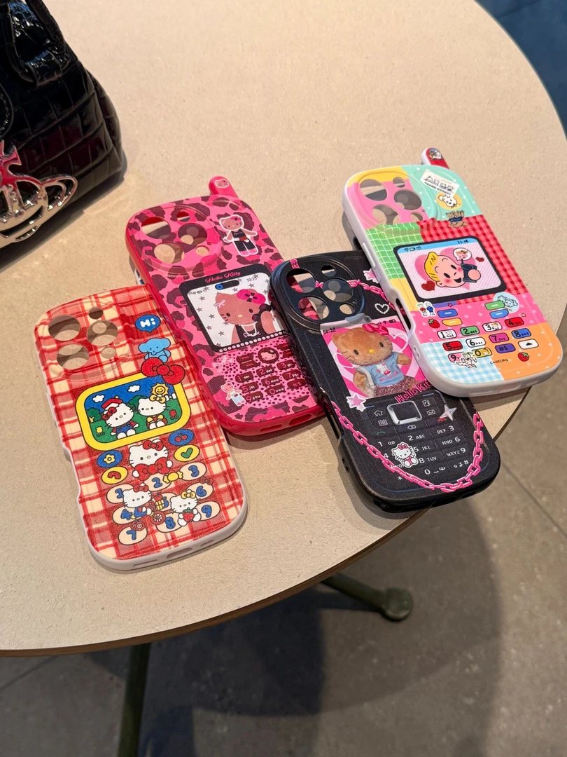 卡通原田治KT玩偶大哥大壳适用苹果16/15/14/13全包防摔手机壳