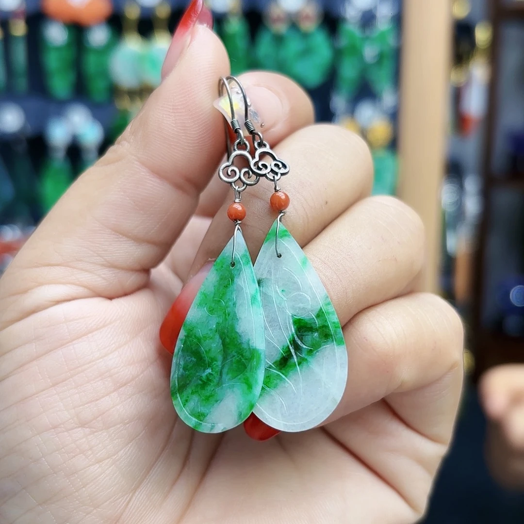 翡翠未镶嵌耳饰耳坠