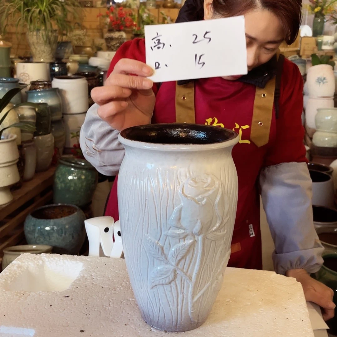 紫砂花盆高度25口径15