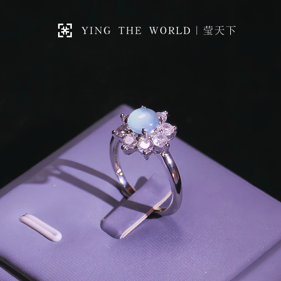 YTW翡翠太阳花戒指（天然翡翠多样性发货介意勿拍）