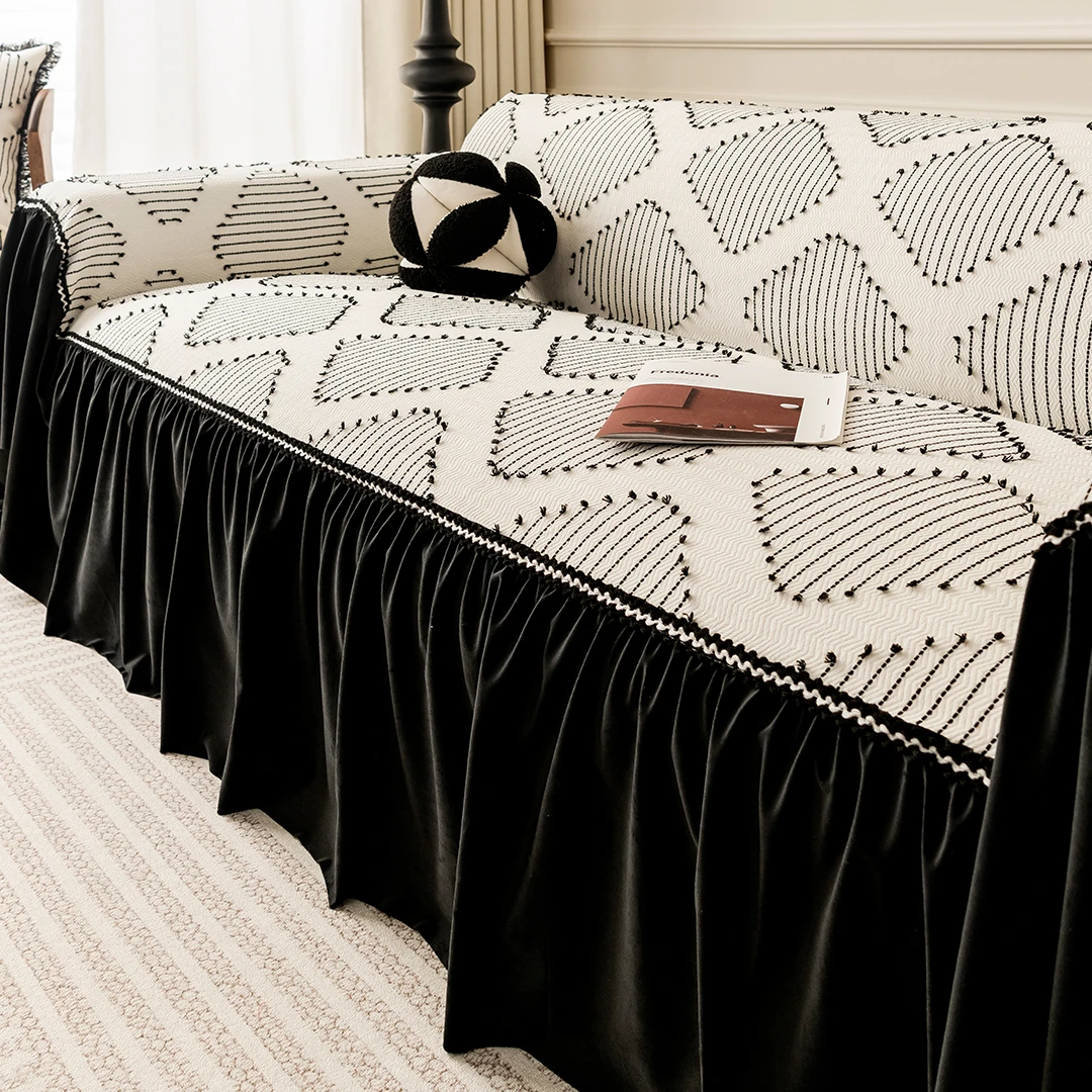 （羽菲）轻奢现代沙发巾2025新款四季通用雪尼尔防猫抓盖布全包防滑