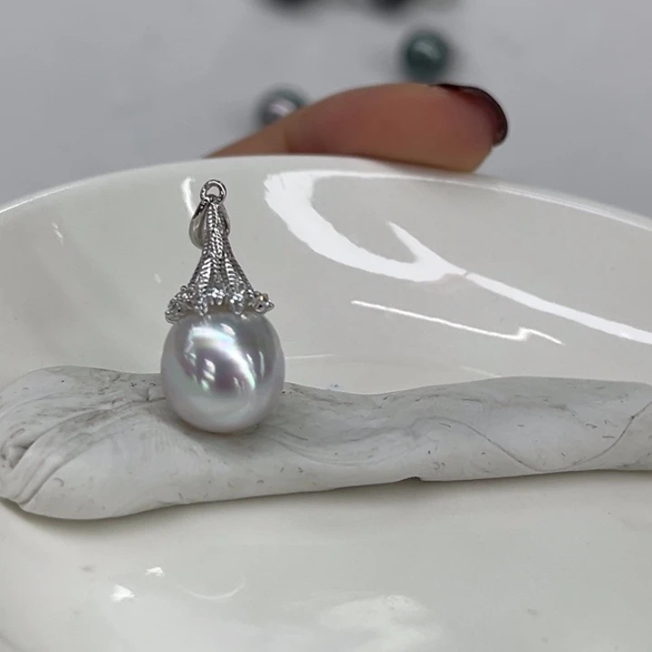 颈饰银S925镶嵌海水珍珠10-11