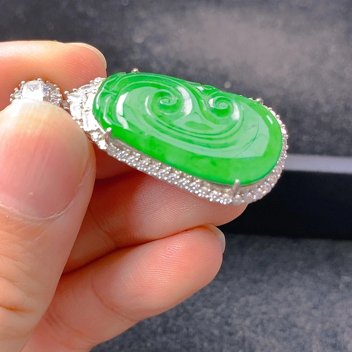 【闪购商品】翡翠银S925镶嵌颈饰翡翠