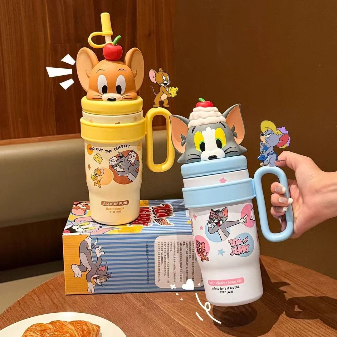 《富婆拆+1》高颜值卡通潮玩儿童大容量不锈钢吸管保温杯可爱
