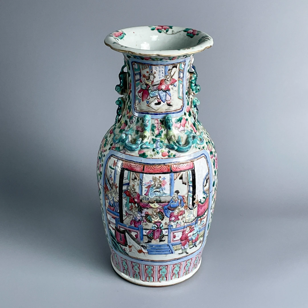 c1同治粉彩秦琼战罗城花口瓶M2XKH000688#6943963721271350519