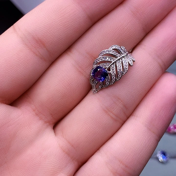 戒指银S925镶嵌蓝宝石