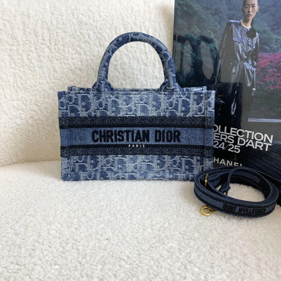 未使用 DIOR/迪奥 壹臻/新款渐变牛仔丹宁老花tote mini16493292