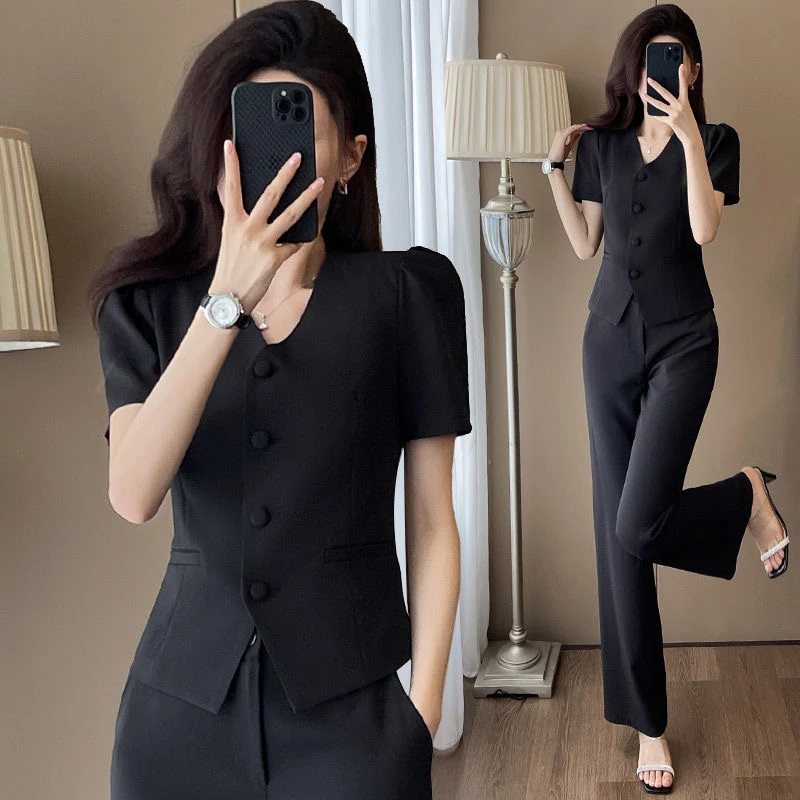 高级感西装套装欧货时尚洋气减龄显瘦气质2025新款夏季穿搭一整套
