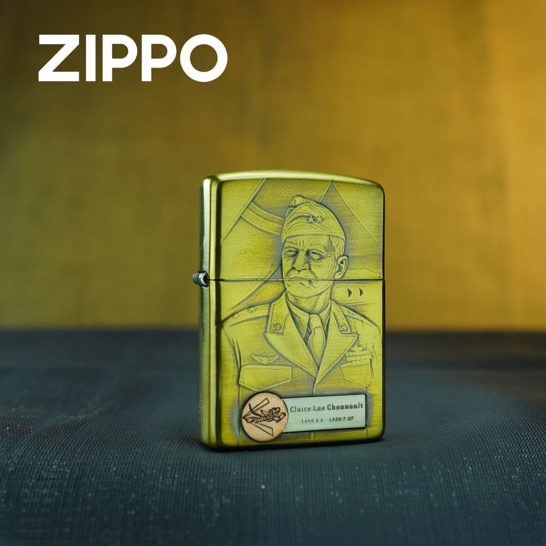 ZIPPO 打火机正品 168黄铜陈纳德DY9912US 0330