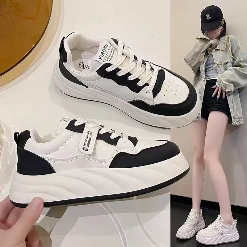 女鞋2025春季新款休闲运动鞋子女鞋百搭ins松糕厚底板鞋小白鞋女