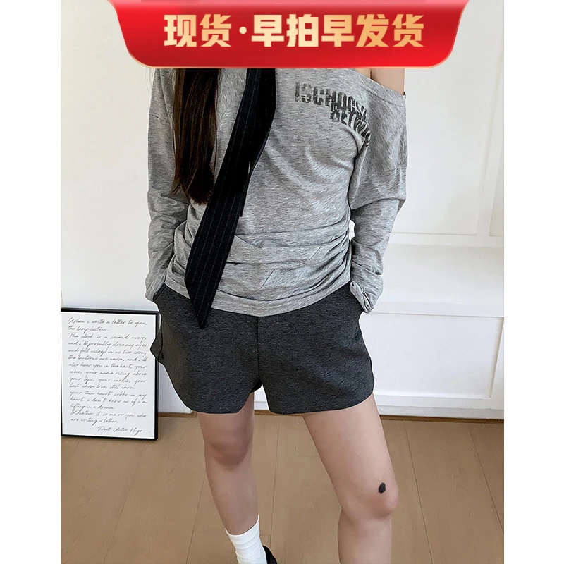 橘子树在哪儿高腰运动短裤女夏透气凉感简约休闲百搭显瘦a字短裤