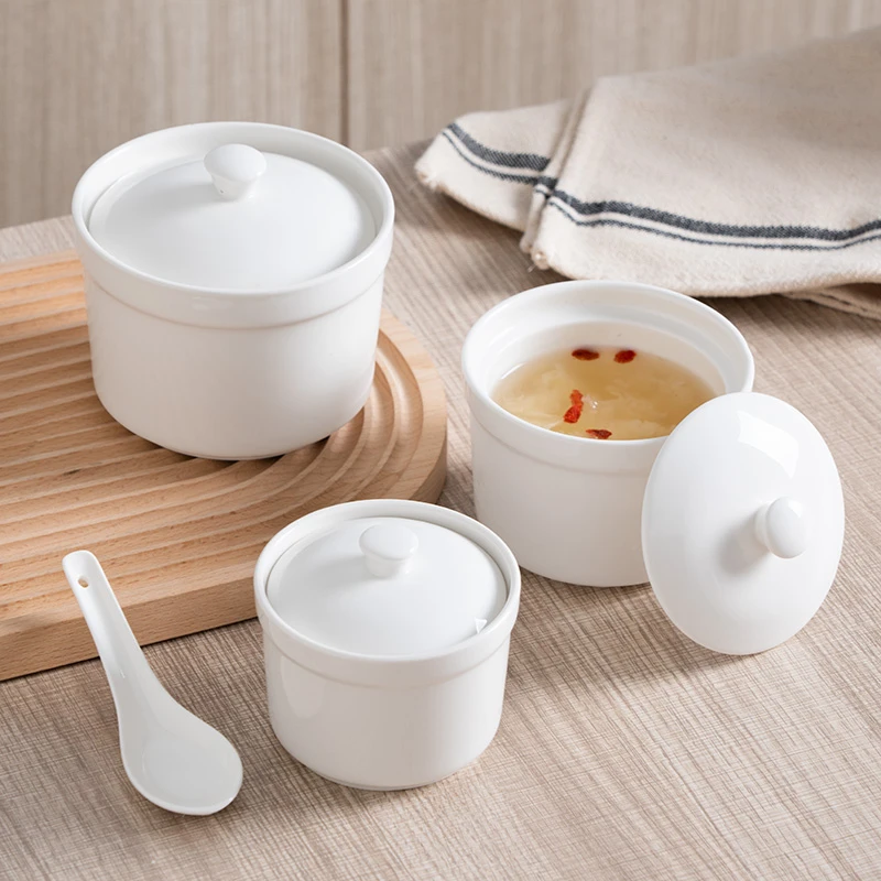 新疆包邮到家陶瓷炖盅隔水炖燕窝蒸盅带盖勺煲汤炖罐碗瓦罐小汤盅