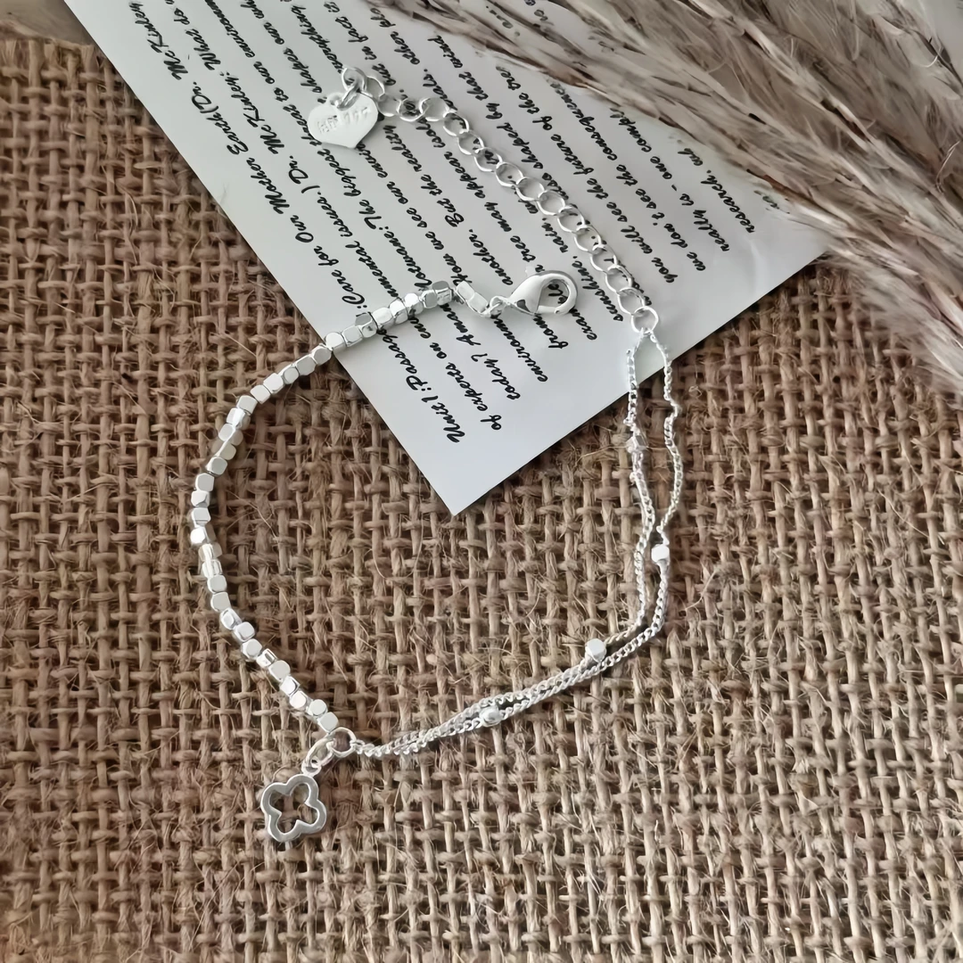 铜合金手链 设计百搭四叶草手链简约气质小众素链870