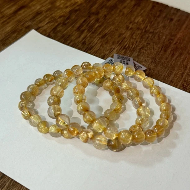 【拾晶轩】天然金发晶单圈手链约8mm 多样性发一件 1275BB