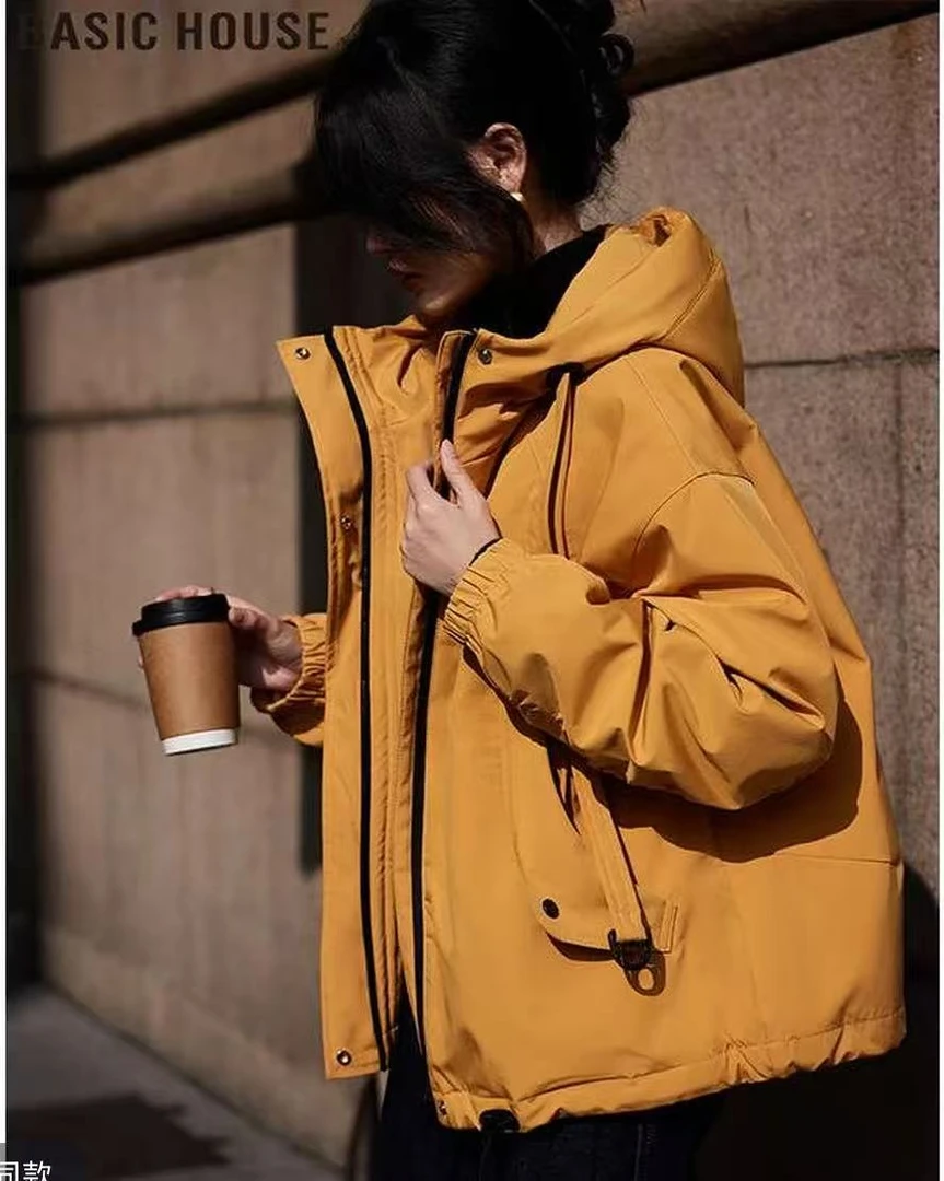 【驼毛】连帽短款棉服女冬季小个子派克服外套GF050