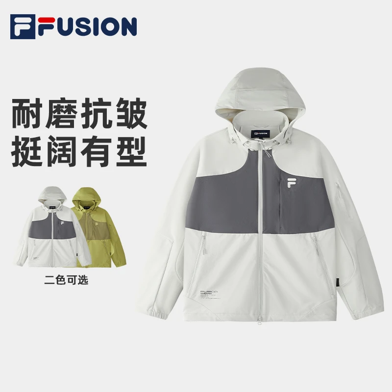 FILA斐乐【欧若风】春高领防风新机服男运动户外连帽外套T11M511702