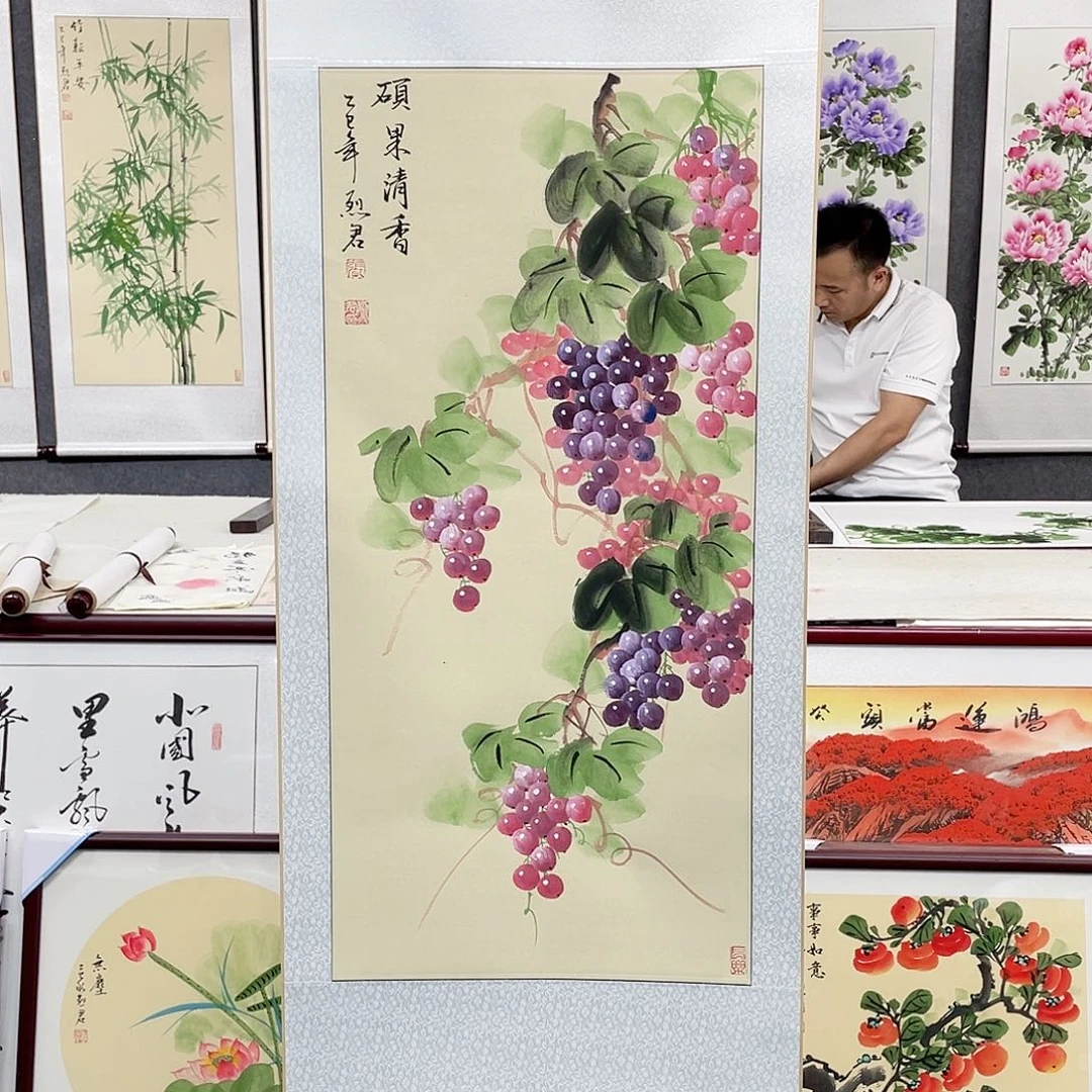 国画手绘手写作品