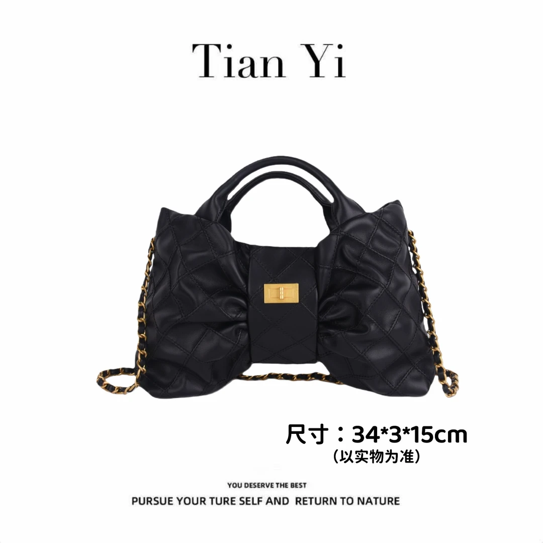 【Tian Yi渠道货】高级感小众设计休闲百搭手提包YL027黑色