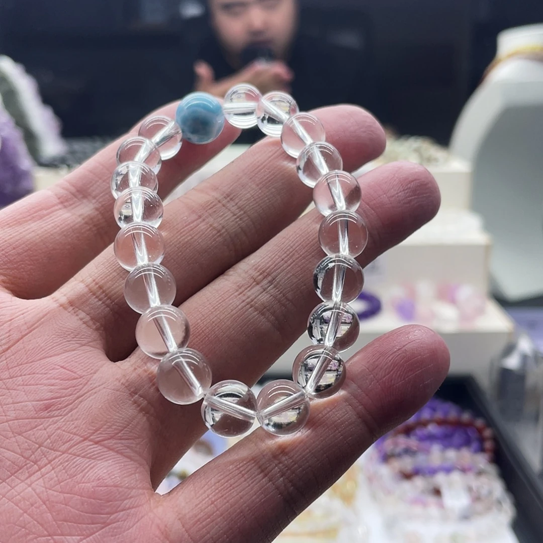 水晶手链未镶嵌原创白水晶手串
