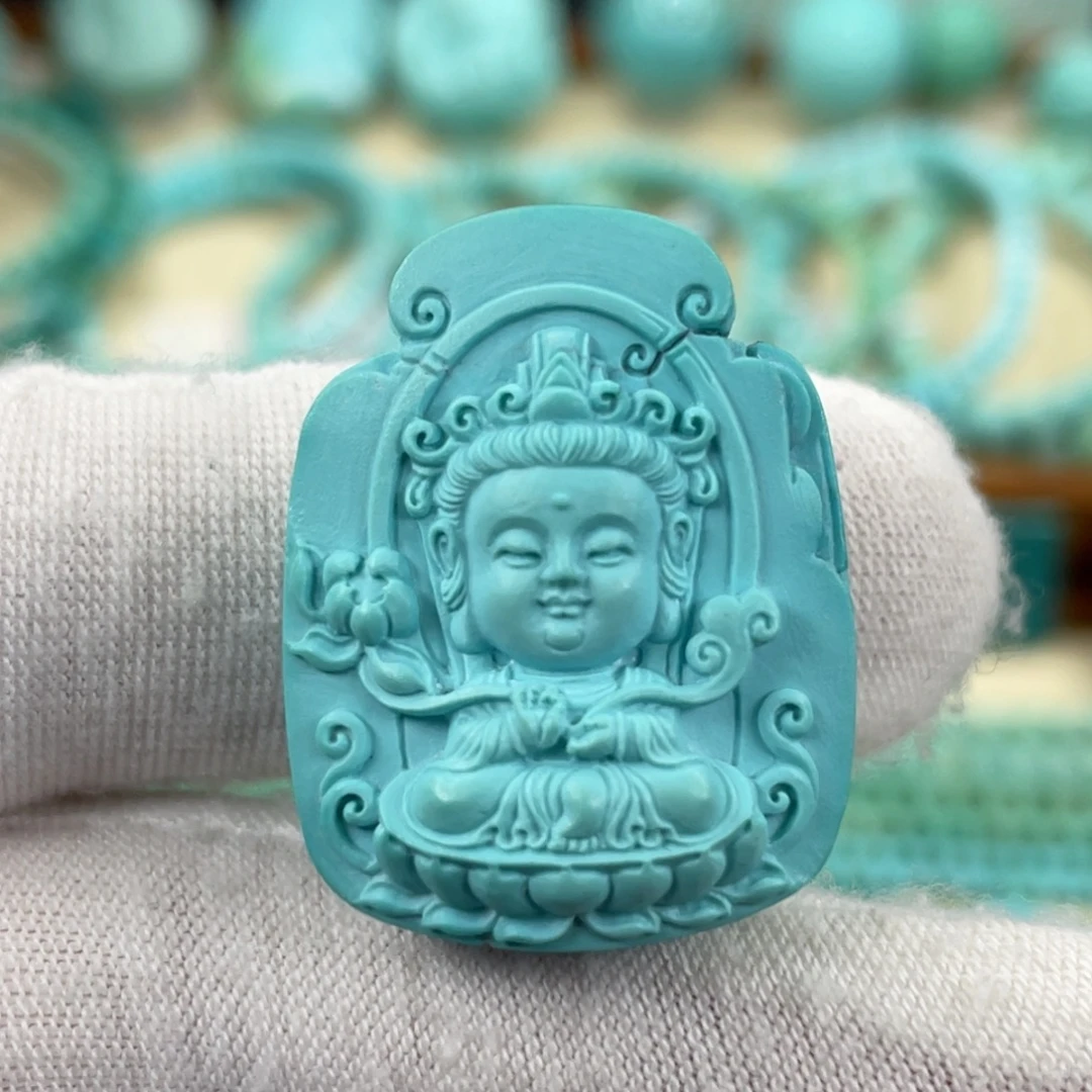 绿松石未镶嵌挂件